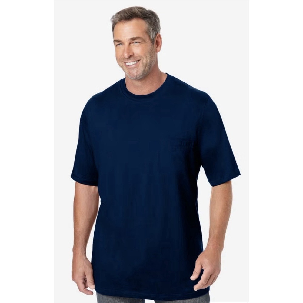 KingSize Men's Big & Tall Shrink-Less Lightweight Pocket Crewneck T-Shirt